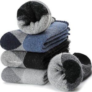 4 Men's Merino Wool Socks Thermal Hiking Soft Cozy Socks